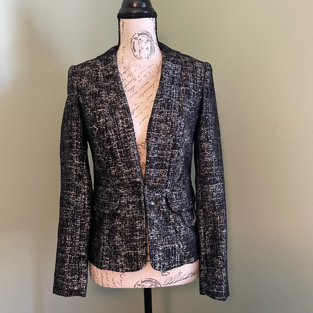 Black shiny blazer! Beautiful fit rarely worn
